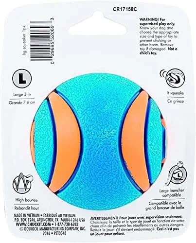Chuckit! Ultra Squeaker Ball Large | Durable Rubber Fetch Toy for Dogs thumbnail 3