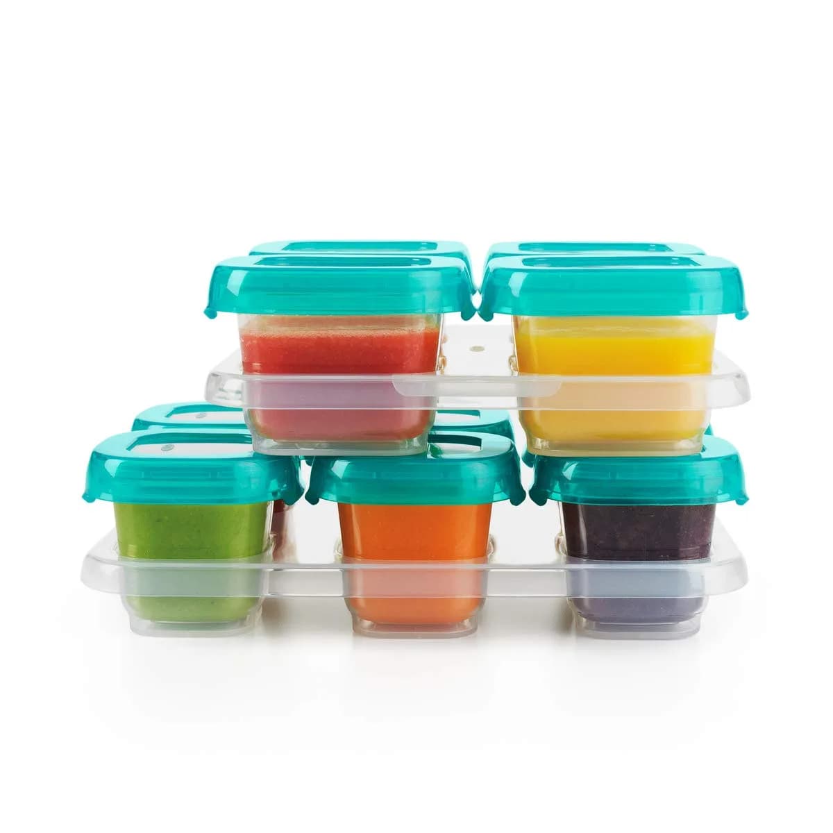 OXO Tot 12-Piece Baby Blocks Set Teal | Airtight & Leakproof Food Storage Containers — Teal