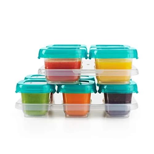OXO Tot 12-Piece Baby Blocks Set Teal | Airtight & Leakproof Food Storage Containers thumbnail 1