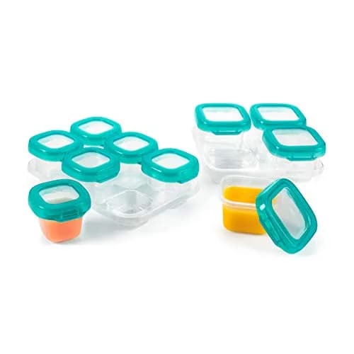 OXO Tot 12-Piece Baby Blocks Set Teal | Airtight & Leakproof Food Storage Containers thumbnail 2