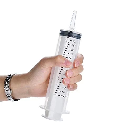 A AKRAF 150ml Large Plastic Syringe with Latex Plunger | Pack of 6 for Labs & Dispensing thumbnail 6