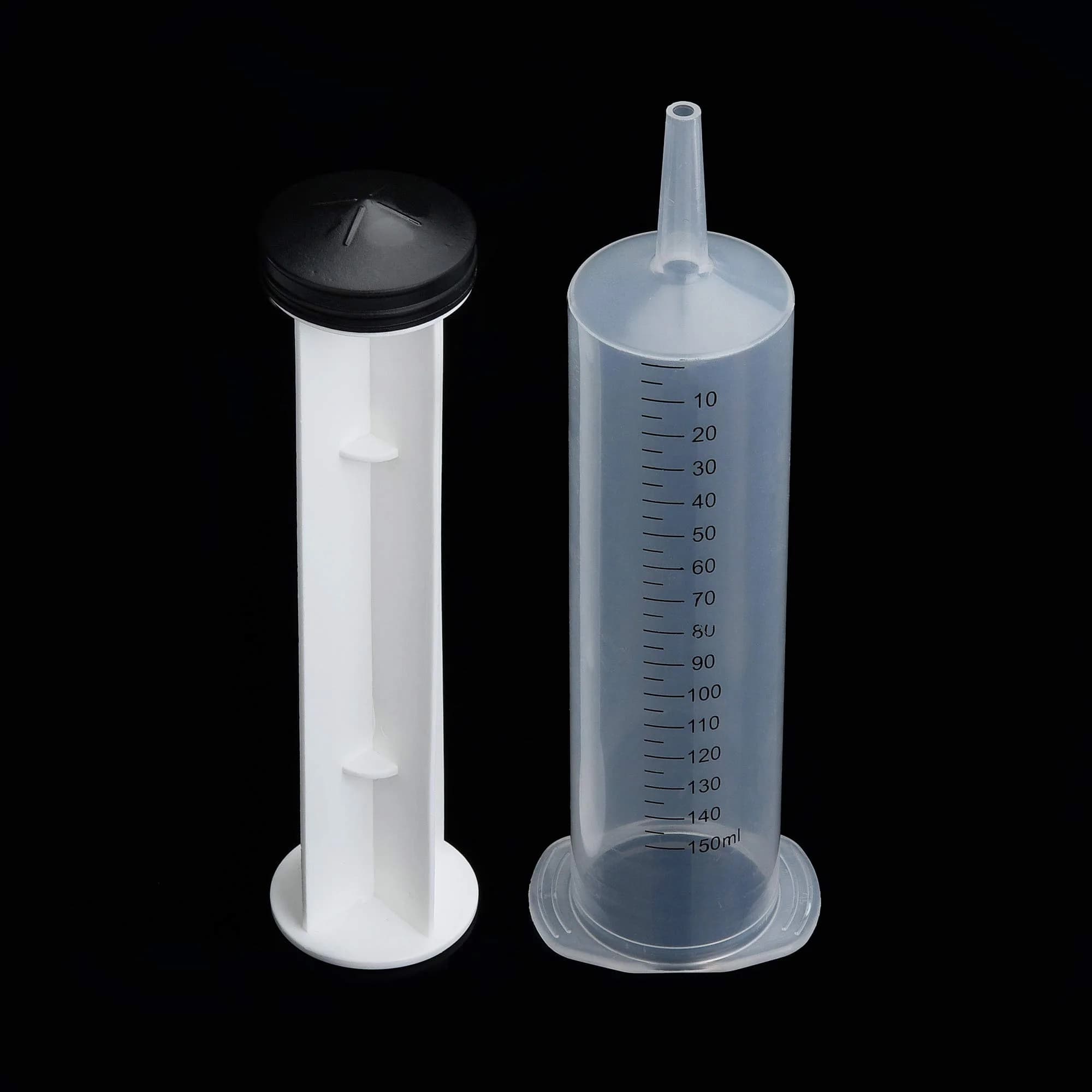 A AKRAF 150ml Large Plastic Syringe with Latex Plunger | Pack of 6 for Labs & Dispensing - view 4