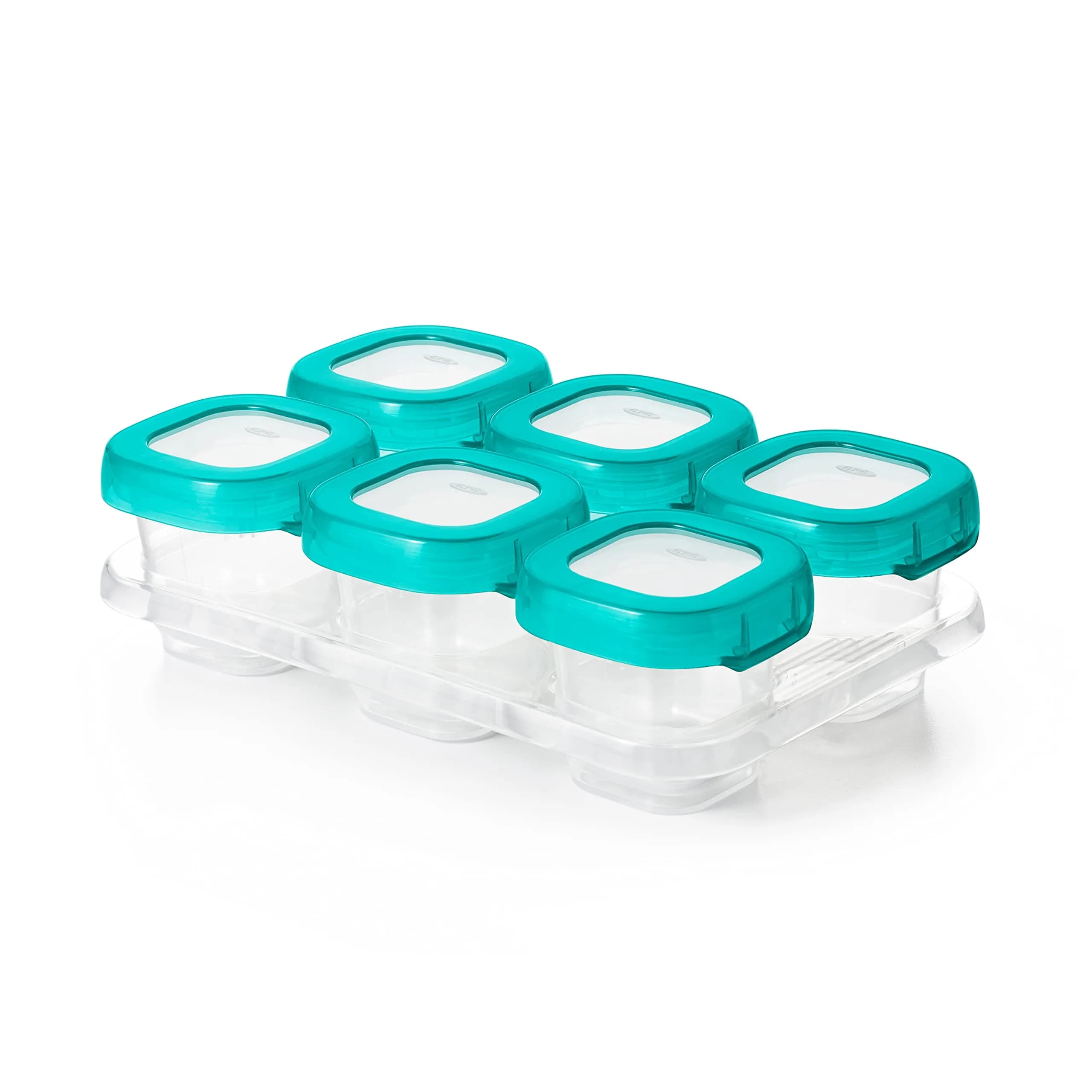 OXO Tot 12-Piece Baby Blocks Set Teal | Airtight & Leakproof Food Storage Containers — Teal