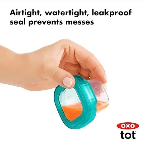OXO Tot Baby Blocks Freezer Storage Containers 2 Oz (60 ml) - Teal | BPA-Free, Airtight, Leak-Proof thumbnail 8