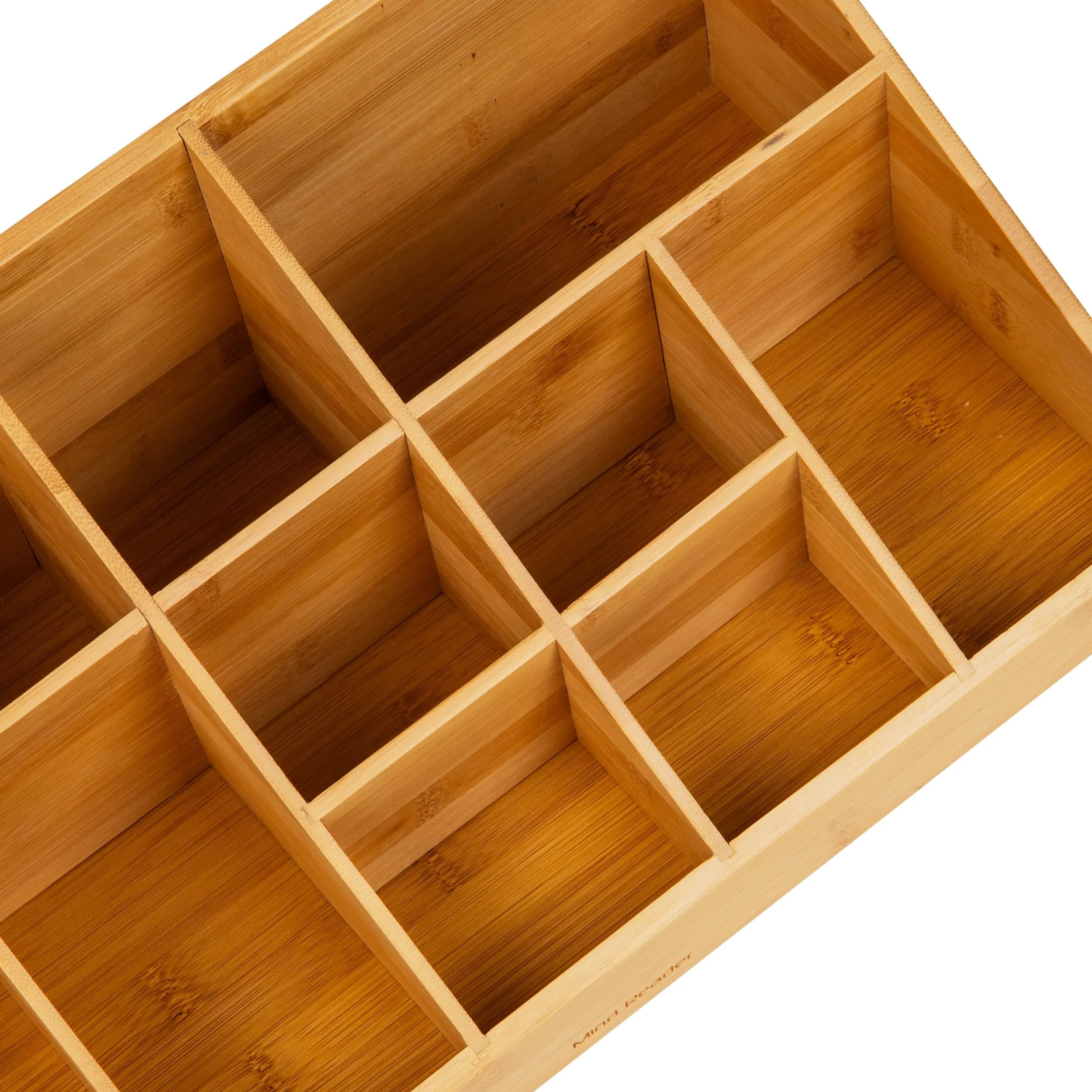 Mind Reader 11-Compartment Condiment Station | 45.72cm (18") Brown Bamboo Coffee Bar Organizer - view 4