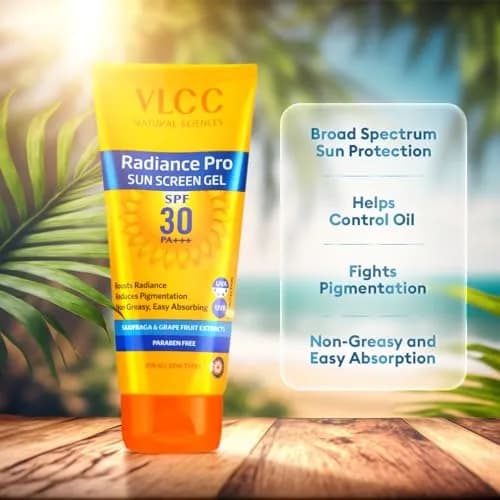 VLCC Radiance Pro SPF 30 PA+++ Sun Screen Gel 50ml (1.69 Fl Oz) | Broad Spectrum Protection for Indian Summer thumbnail 4