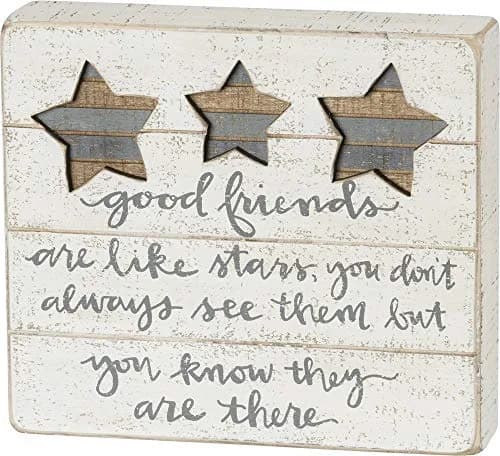 Primitives by Kathy Good Friends Are Like Stars Decorative Sign 20 cm (8") x 18 cm (7") | Classic Home Décor Style