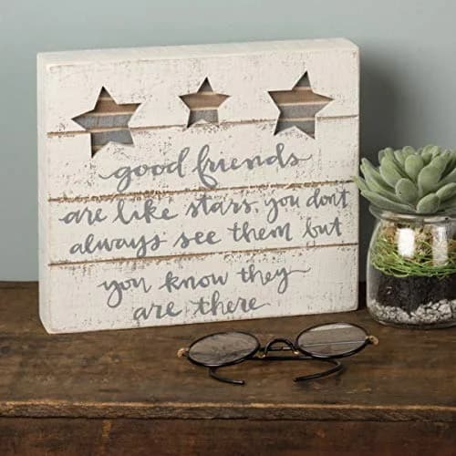 Primitives by Kathy Good Friends Are Like Stars Decorative Sign 20 cm (8") x 18 cm (7") | Classic Home Décor Style - view 2