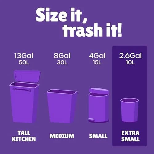 FORID 2.6 Gallon Colored Trash Bags | Extra Thick, Odorless, Multi-Colored, 150 Bags thumbnail 2