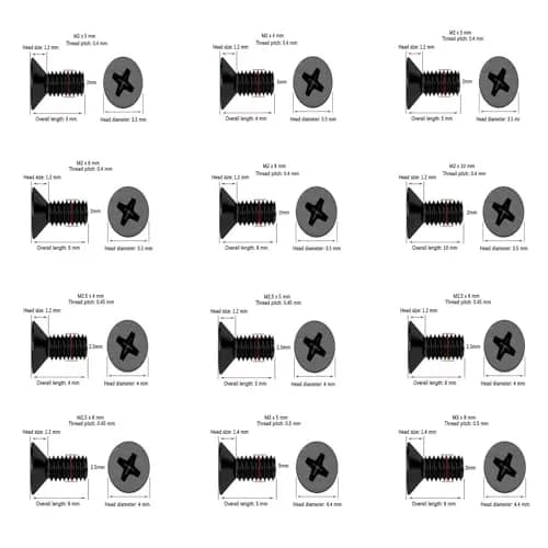Eowpower 240-Piece Laptop Screw Kit M2 M2.5 M3 | Alloy Steel Computer Screws for Laptop Repair thumbnail 2