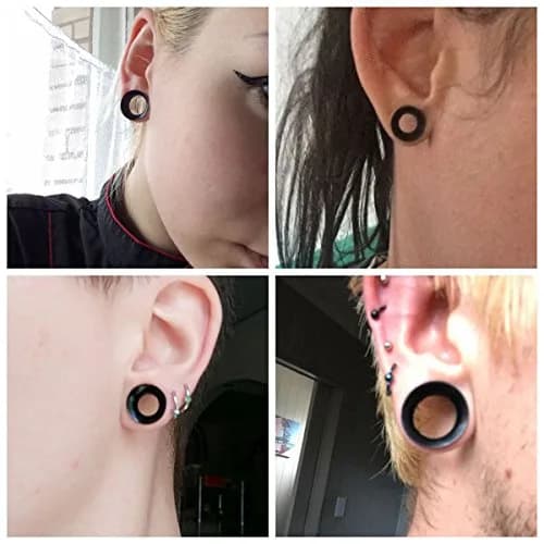 JDXN DXN Ear Stretching Kit 14G to 00G - 50 Pieces Acrylic Tapers Silicone Tunnels Plugs Gauges Expander Set with Purple Tunnels | Body Piercing Jewelry for Men Women thumbnail 6