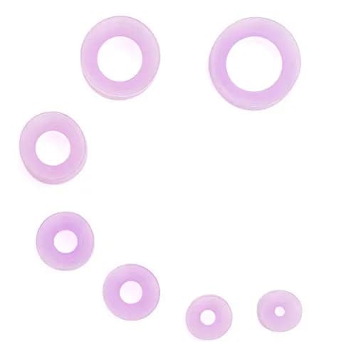 JDXN DXN Ear Stretching Kit 14G to 00G - 50 Pieces Acrylic Tapers Silicone Tunnels Plugs Gauges Expander Set with Purple Tunnels | Body Piercing Jewelry for Men Women thumbnail 3