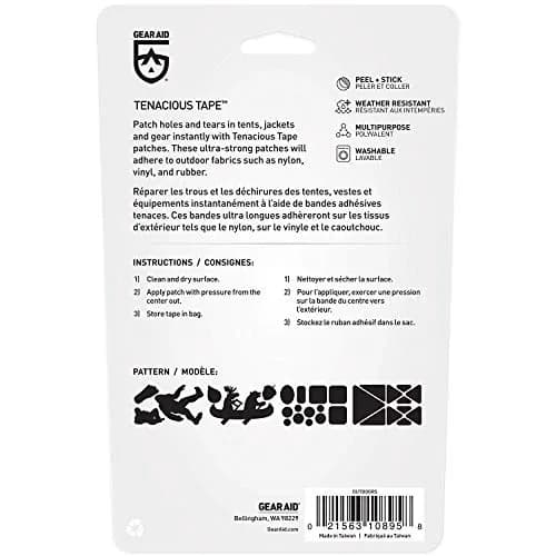 GEAR AID Tenacious Tape Repair Patches – Peel-and-Stick Nylon Gear Patches for Jackets, Tents, Sleeping Bags, Backpacks, Outdoors, 3”x20” | Instant Gear Fix thumbnail 3