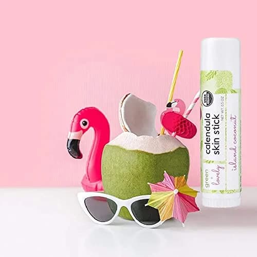 Green + Lovely Calendula Skin Stick Organic Lotion Sticks Island Coconut 29.57ml (1 fl oz) | Certified Organic Moisture Balm thumbnail 7