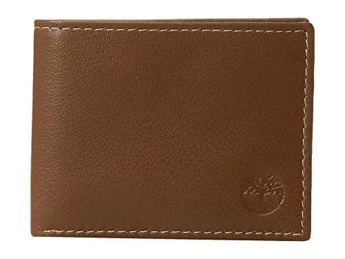 Timberland Men's Blix Slimfold Leather Wallet Tan | Genuine Leather Bifold with 7 Pockets thumbnail 1