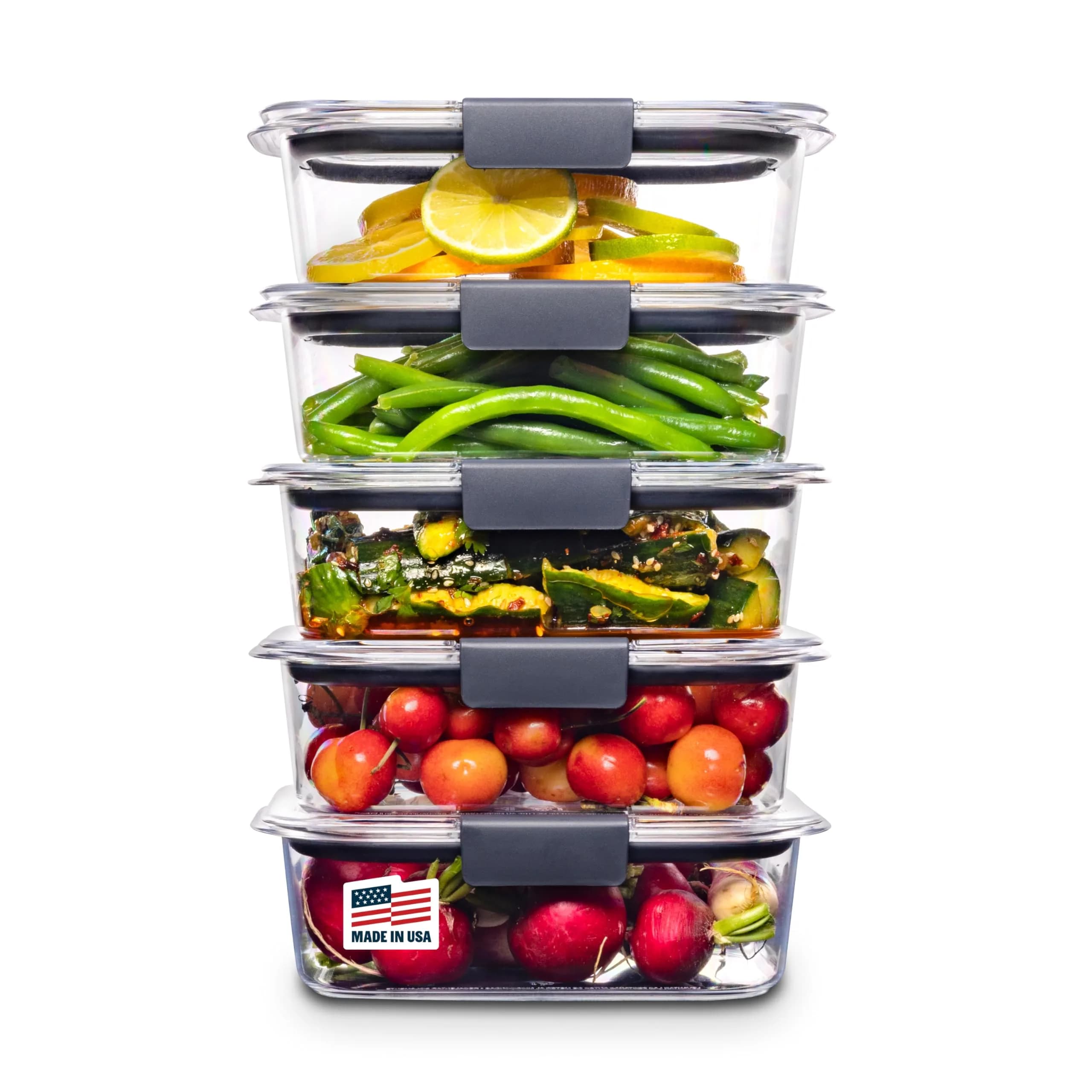 Rubbermaid Brilliance Tritan Food Storage Containers 3.2 Cup (10-Piece Set) | Leak-Proof Meal Prep & Leftovers
