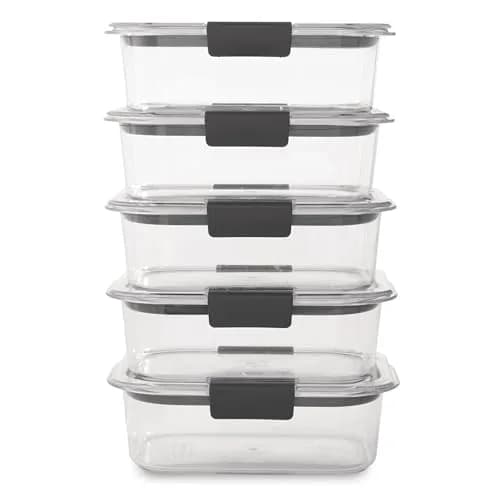 Rubbermaid Brilliance Tritan Food Storage Containers 3.2 Cup (10-Piece Set) | Leak-Proof Meal Prep & Leftovers thumbnail 2