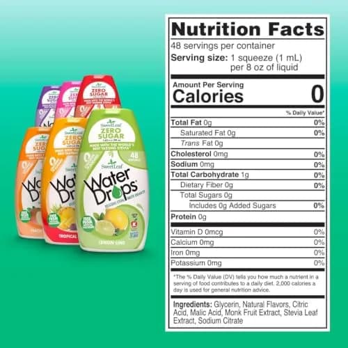 SweetLeaf Water Flavoring Drops, Variety Pack - 1.62 Fl Oz, Pack of 6 | Zero Calorie, Sugar Free, Keto Friendly thumbnail 2