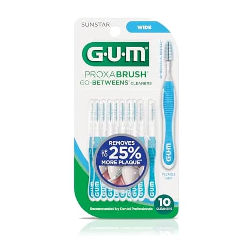 GUM Proxabrush Go-Betweens Wide Interdental Brushes, 10 Count | Clinically Designed for Plaque Removal thumbnail 8