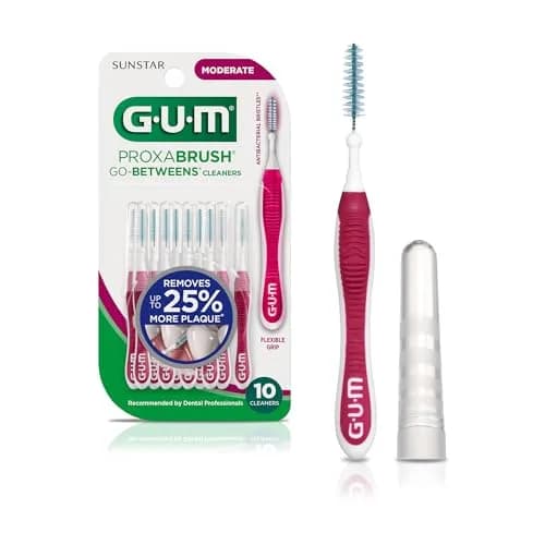 GUM Proxabrush Go-Betweens Moderate Interdental Brushes 10 Count | Clinically Designed for Moderate Spaces thumbnail 1