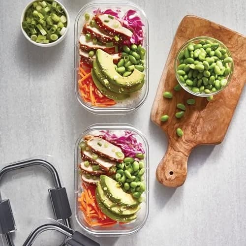 Rubbermaid Brilliance Airtight Food Storage Containers with Lids, Set of 4 (4.7 Cup / 1.1 Litre), BPA-Free Plastic | Stackable Pantry Organizers thumbnail 5