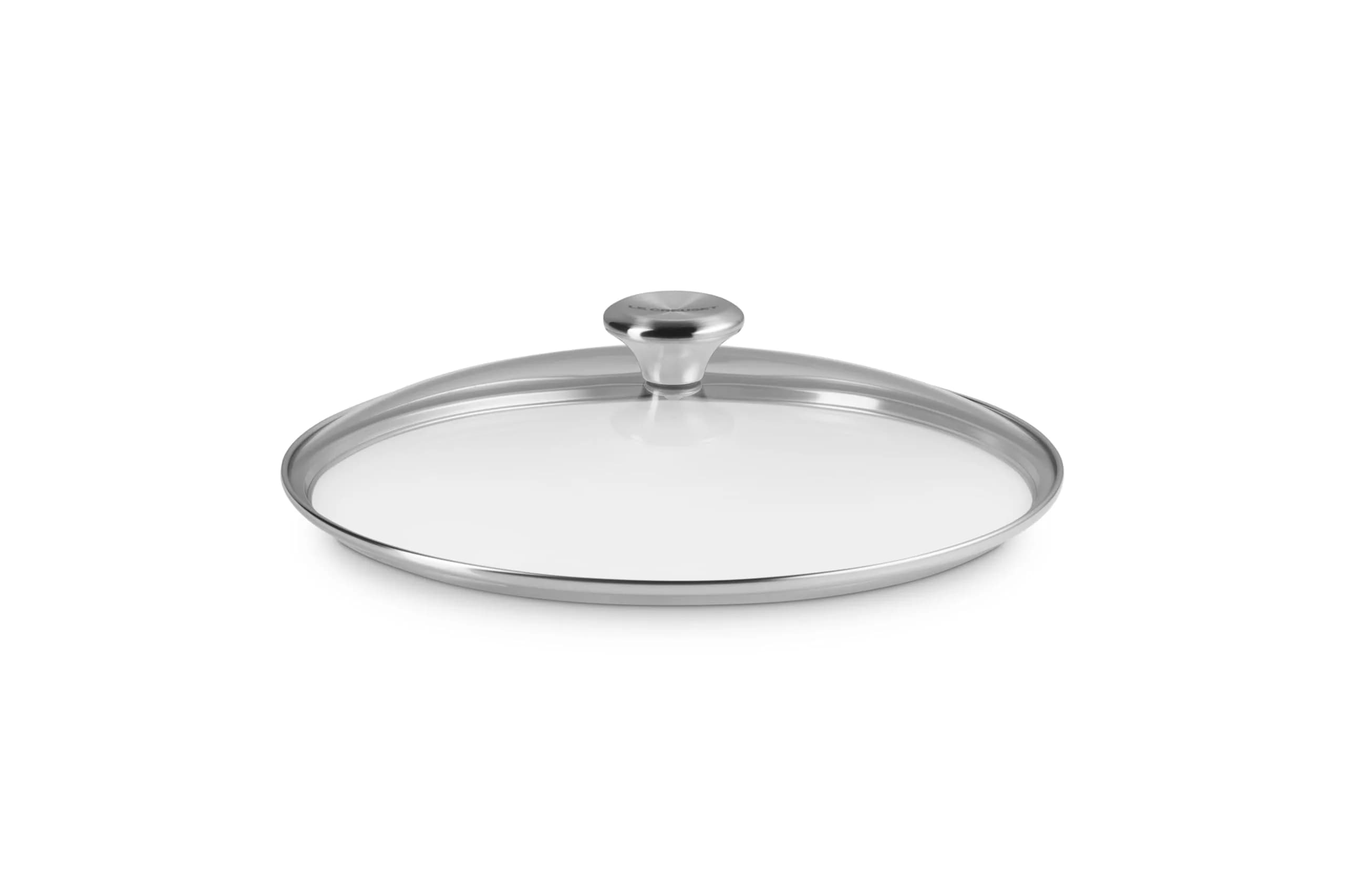 Le Creuset Signature Glass Lid with Stainless Steel Knob, 12" | Clear Tempered Glass for Safe Monitoring — 12"