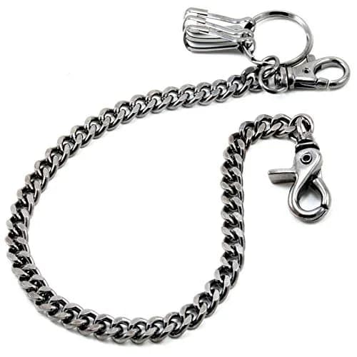 Double K Wallet Chain 21" Black | Heavy Chrome Steel Trucker Leash thumbnail 1
