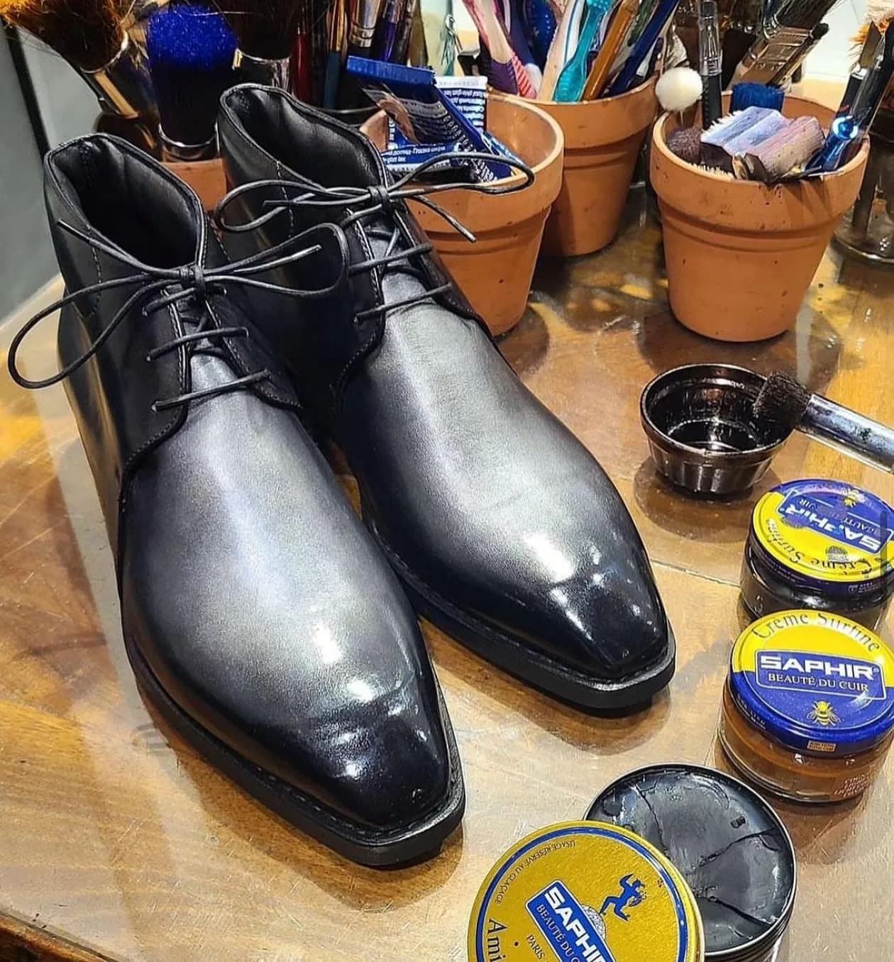 Saphir Amiral Gloss Leather Shoe Care Polish Wax 50 ml (1.7 fl oz) | Creates High Gloss Mirror Shine - view 5