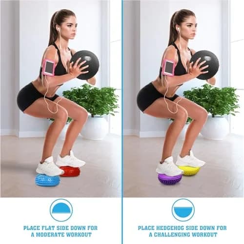 Yes4All Hedgehog Balance Pods Set of 6 with Hand Pump | Core Strength & Stability Trainer for Youth & Adults thumbnail 5
