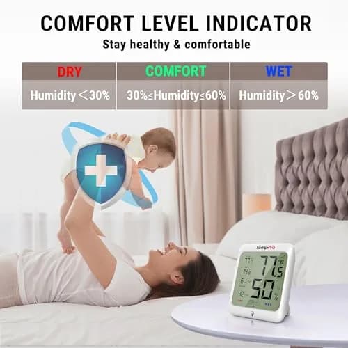 TempPro TP53 Digital Hygrometer & Thermometer 90g (3.2oz) | Accurate Indoor Humidity Monitor with Backlit Display thumbnail 3