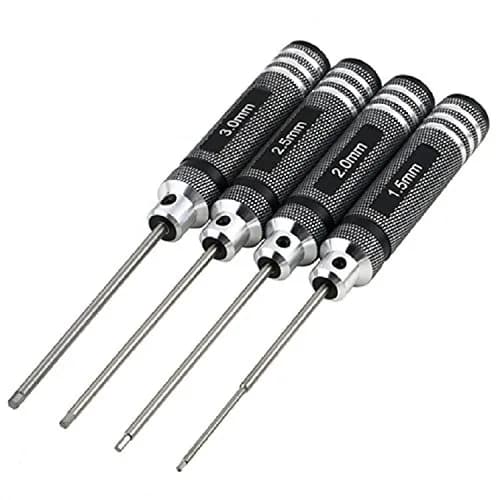 powerday Black Hex Screwdriver Set with 4 Sizes | Precision Tool for RC Models thumbnail 1
