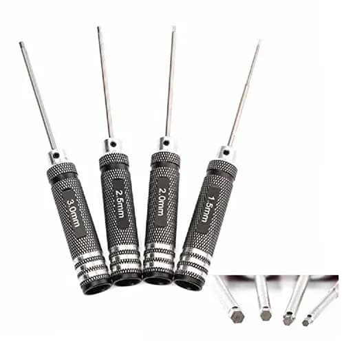 powerday Black Hex Screwdriver Set with 4 Sizes | Precision Tool for RC Models thumbnail 2