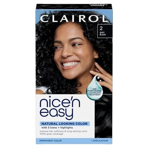 Clairol Nice'n Easy Permanent Hair Dye 2 Black, 6.26 Fl Oz (Pack of 1) | 100% Gray Coverage thumbnail 1