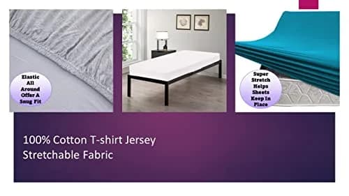 Gilbin Jersey Knit Cotton Fitted Cot Sheet 30" x 75" | Soft, Cool, Wrinkle-Free for Camp & RV Beds thumbnail 2