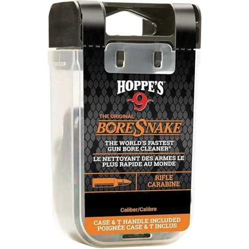 Hoppe's BoreSnake Rifle Bore Cleaner with Den, 6mm, .240-.243 | Fastest cleaning solution with bronze brush, reusable case, and den handle thumbnail 2