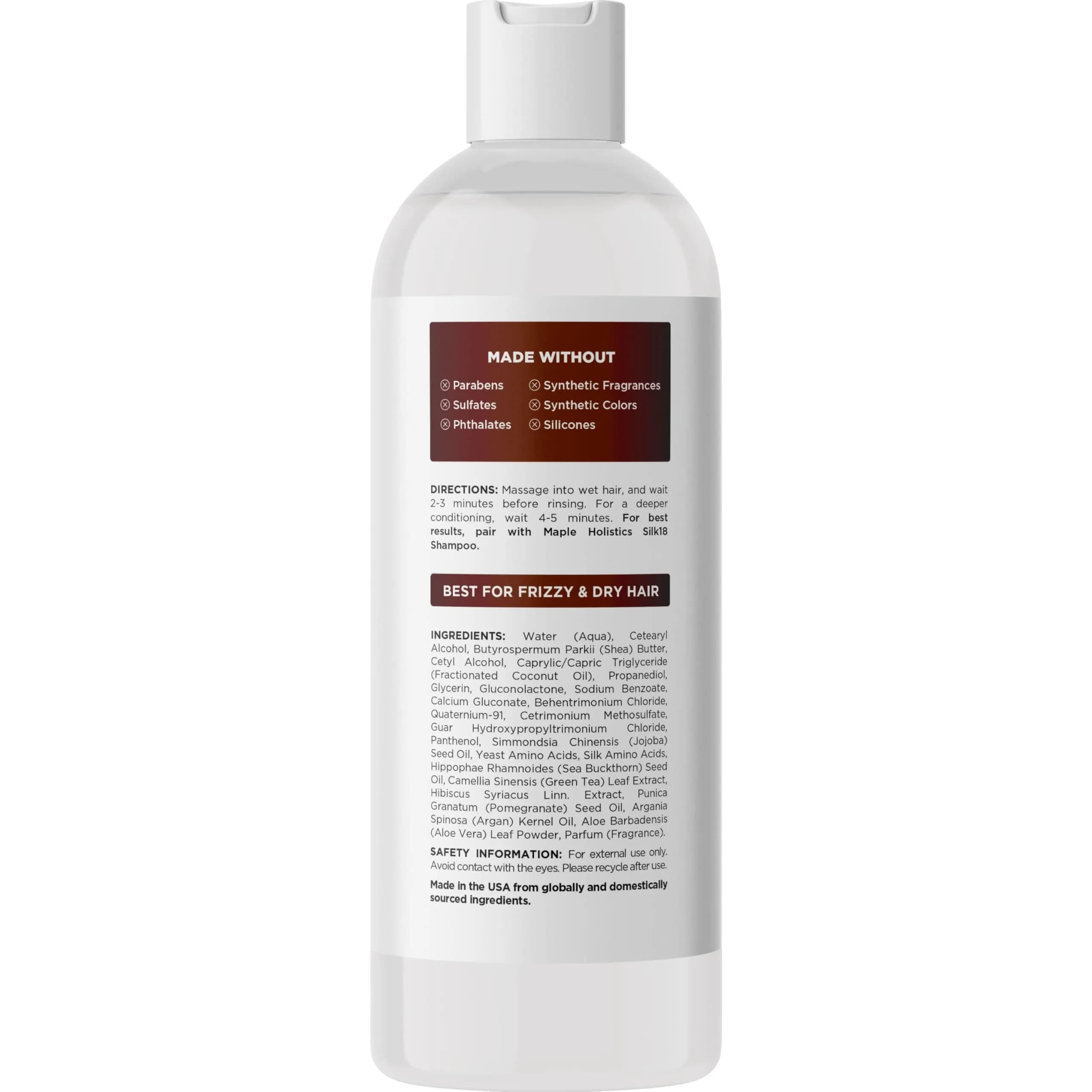 Maple Holistics Silk18 Conditioner for Damaged Hair - 355ml (12 Fl Oz) | Deeply Nourishing for Dry, Curly, and Frizzy Hair - view 6