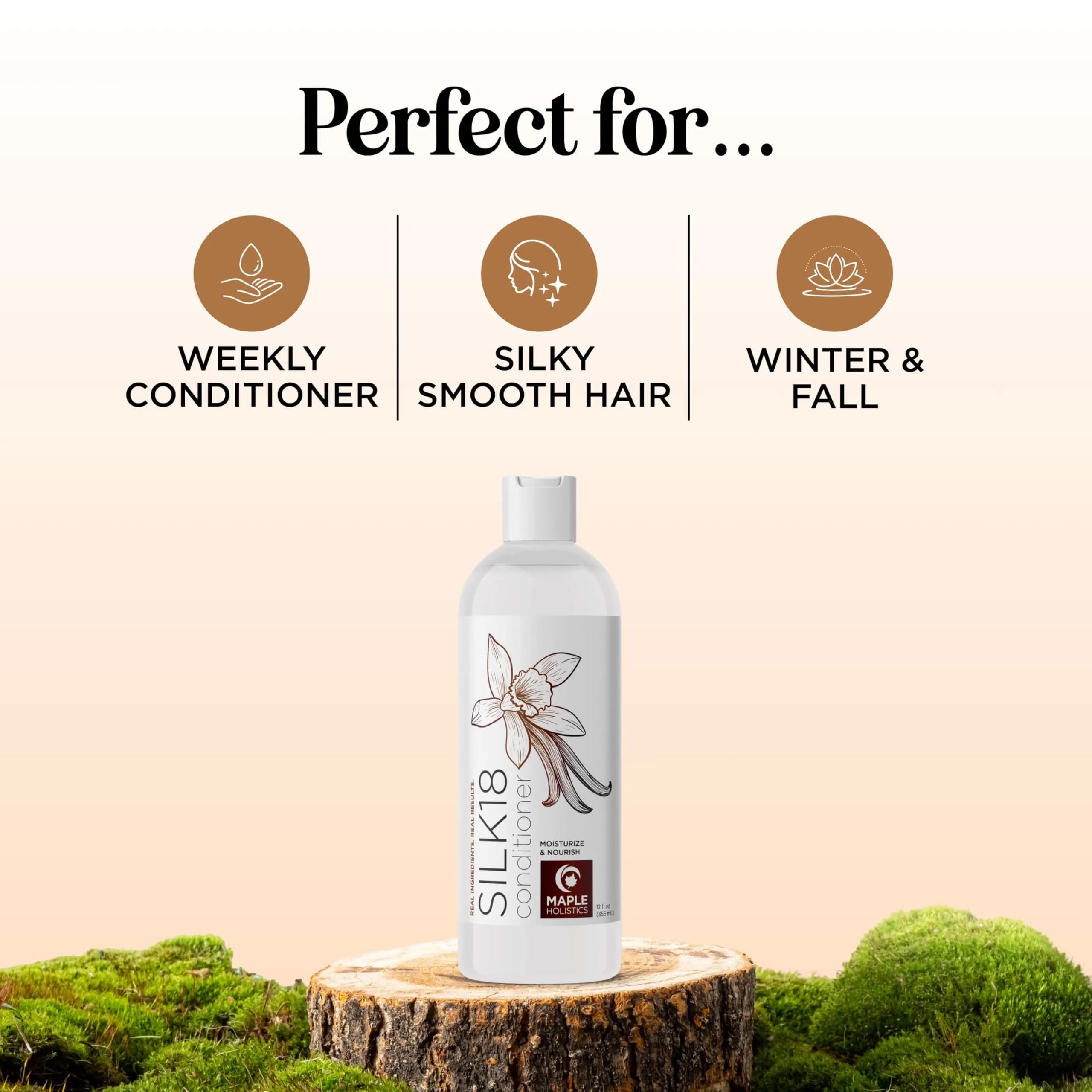 Maple Holistics Silk18 Conditioner for Damaged Hair - 355ml (12 Fl Oz) | Deeply Nourishing for Dry, Curly, and Frizzy Hair - view 7