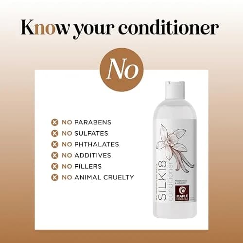 Maple Holistics Silk18 Conditioner for Damaged Hair - 355ml (12 Fl Oz) | Deeply Nourishing for Dry, Curly, and Frizzy Hair thumbnail 3