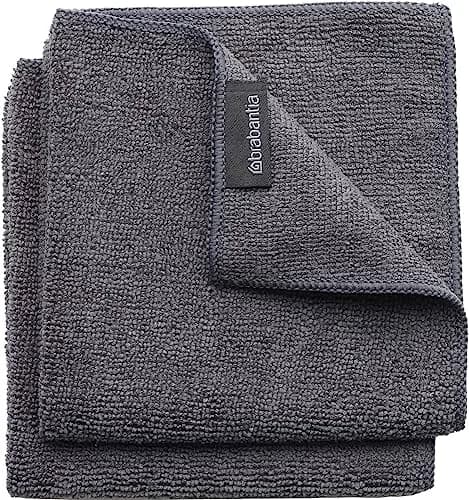 Brabantia Microfiber Cleaning Dish Cloths 30cm x 30cm (Dark Gray) | Absorbent & Hygienic Rags for Kitchen thumbnail 1