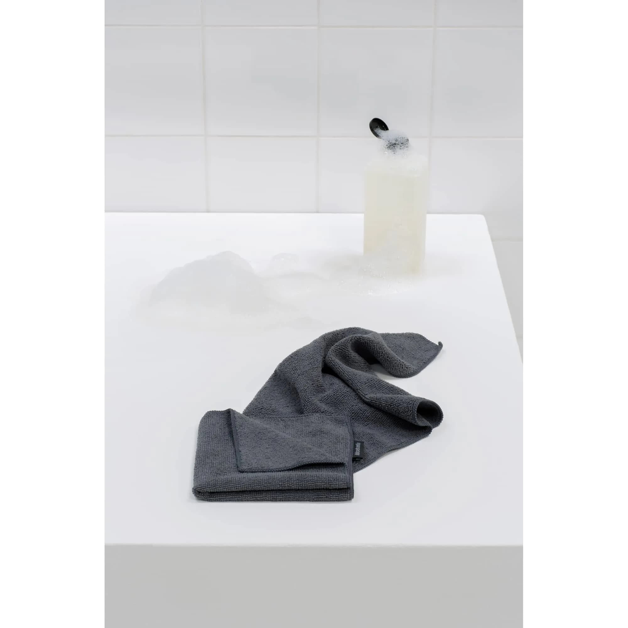 Brabantia Microfiber Cleaning Dish Cloths 30cm x 30cm (Dark Gray) | Absorbent & Hygienic Rags for Kitchen - view 3