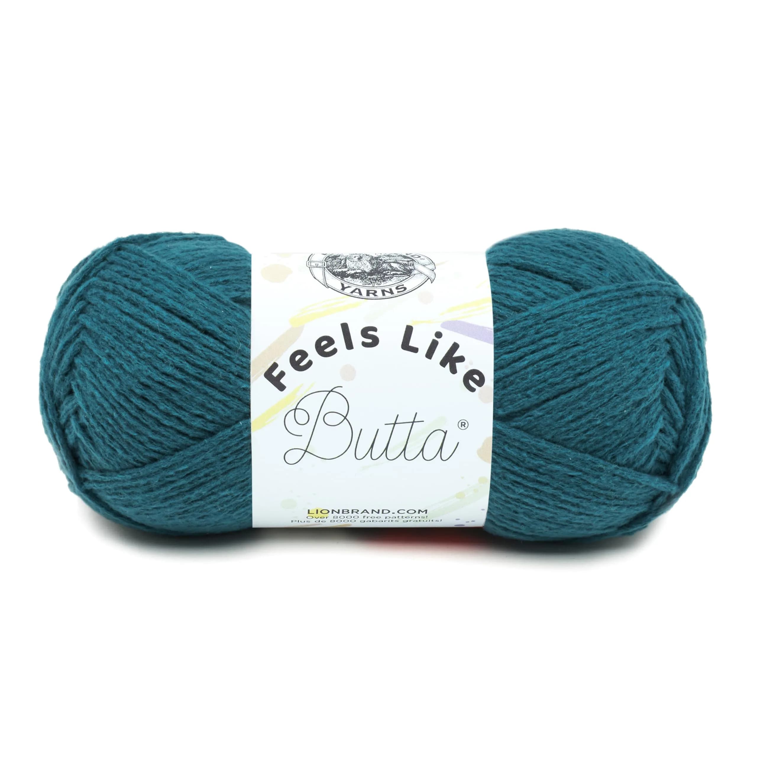 Lion Brand Yarn Feels Like Butta Crochet & Knitting Yarn, Yellow, 100g (3.5 oz) | OEKO-TEX Certified Polyester — Teal