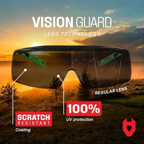NoCry Tinted Safety Glasses Over Eyeglasses with Anti-Scratch Wraparound Lenses | UV400 ANSI Z87 Certified - view 4