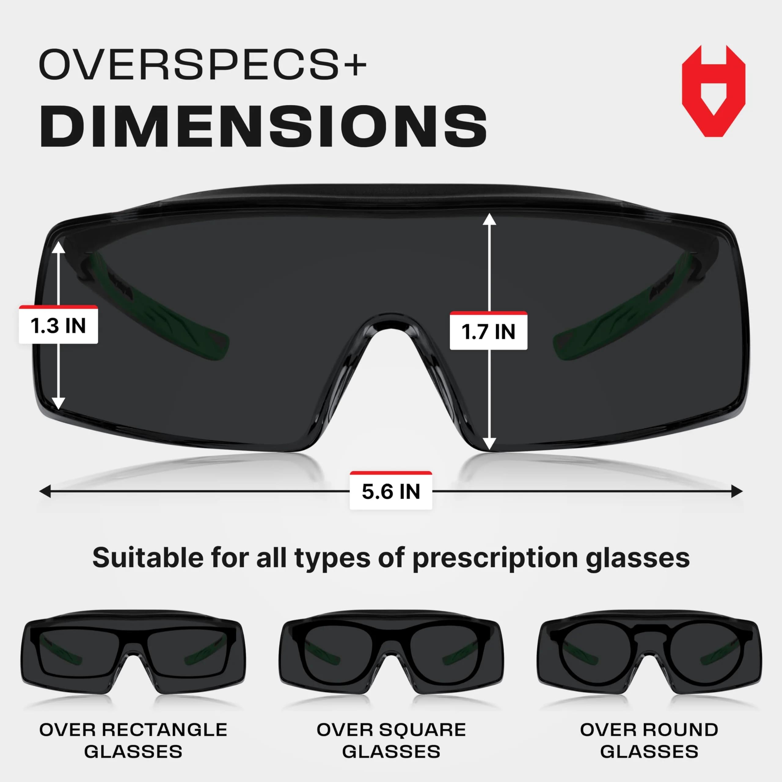 NoCry Tinted Safety Glasses Over Eyeglasses with Anti-Scratch Wraparound Lenses | UV400 ANSI Z87 Certified - view 7