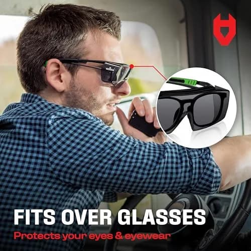 NoCry Tinted Safety Glasses Over Eyeglasses with Anti-Scratch Wraparound Lenses | UV400 ANSI Z87 Certified - view 3