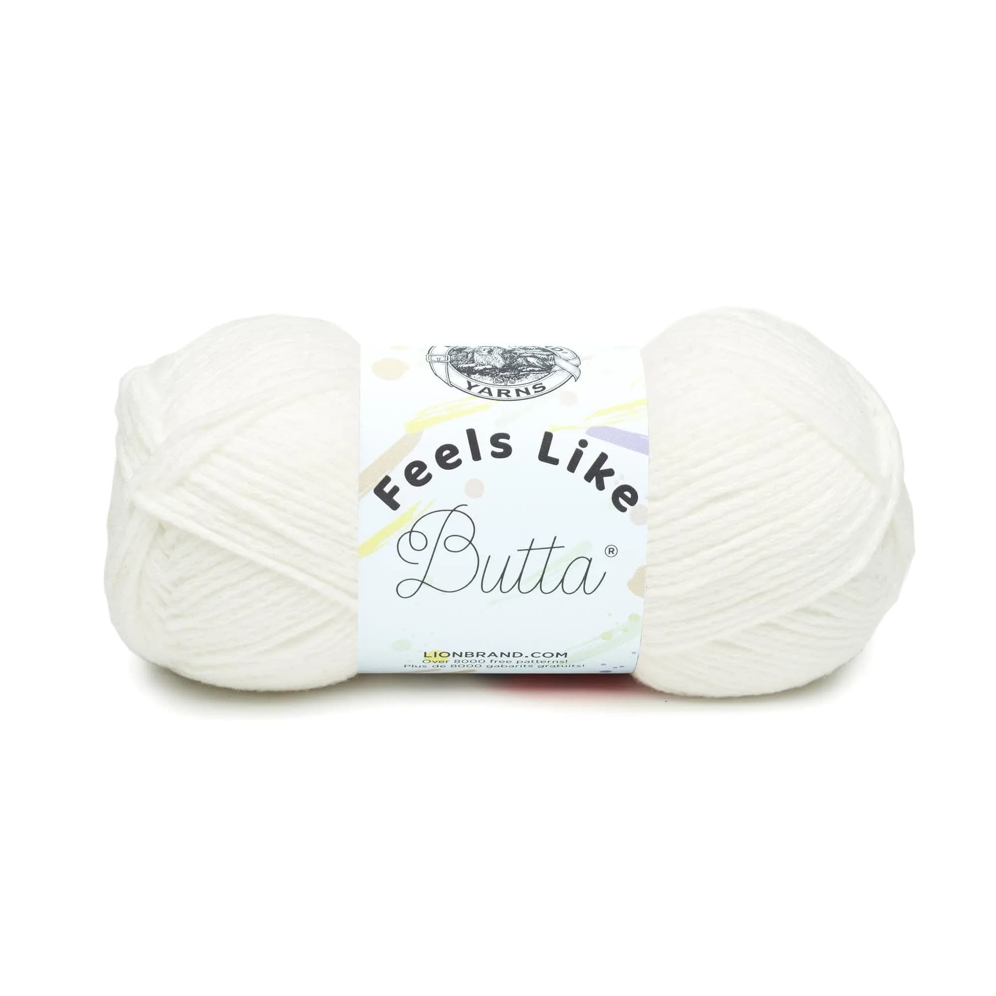 Lion Brand Yarn Feels Like Butta Crochet & Knitting Yarn, Yellow, 100g (3.5 oz) | OEKO-TEX Certified Polyester — White