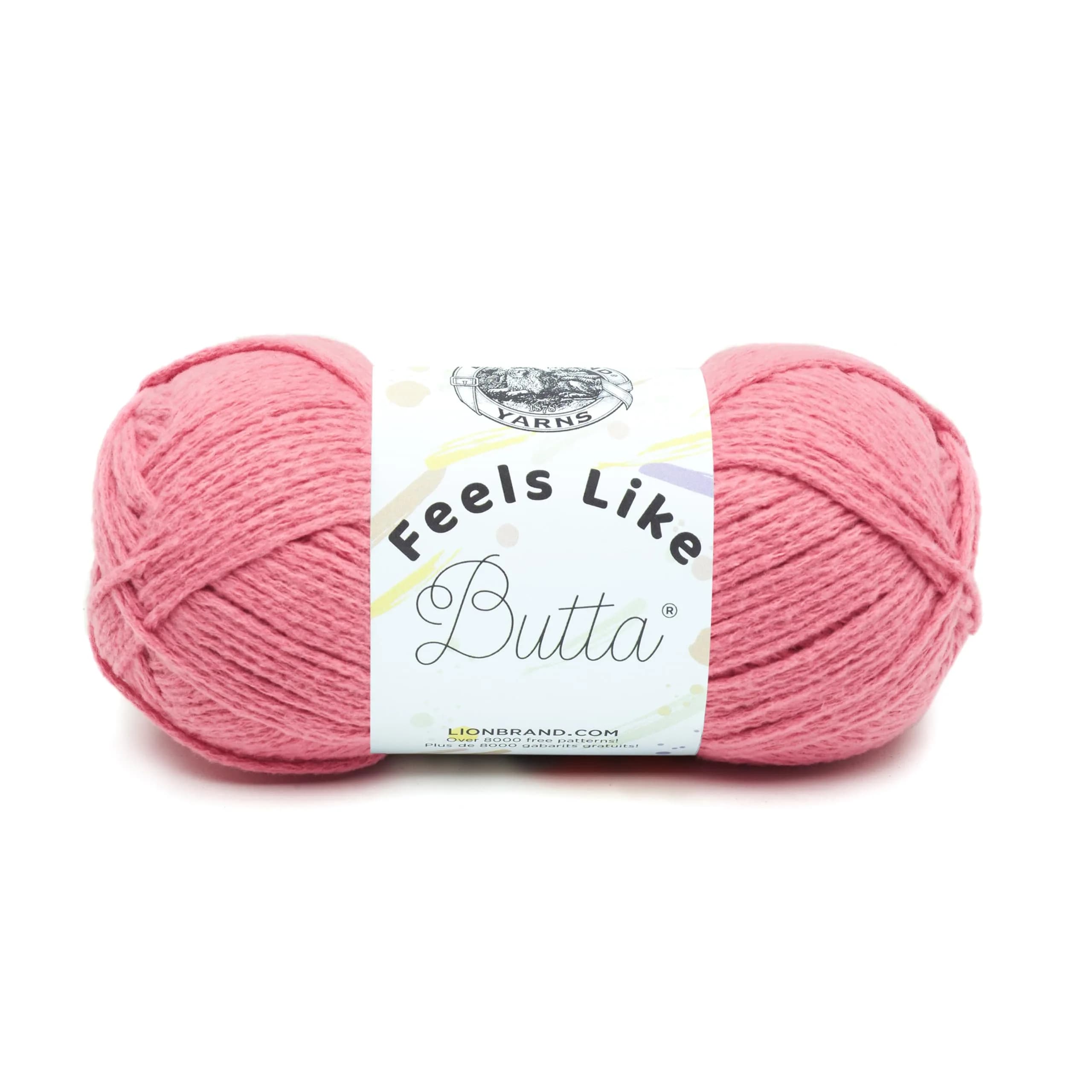 Lion Brand Feels Like Butta Yarn, Dusty Pink, 100g Skein - OEKO-TEX Certified Polyester - main product image