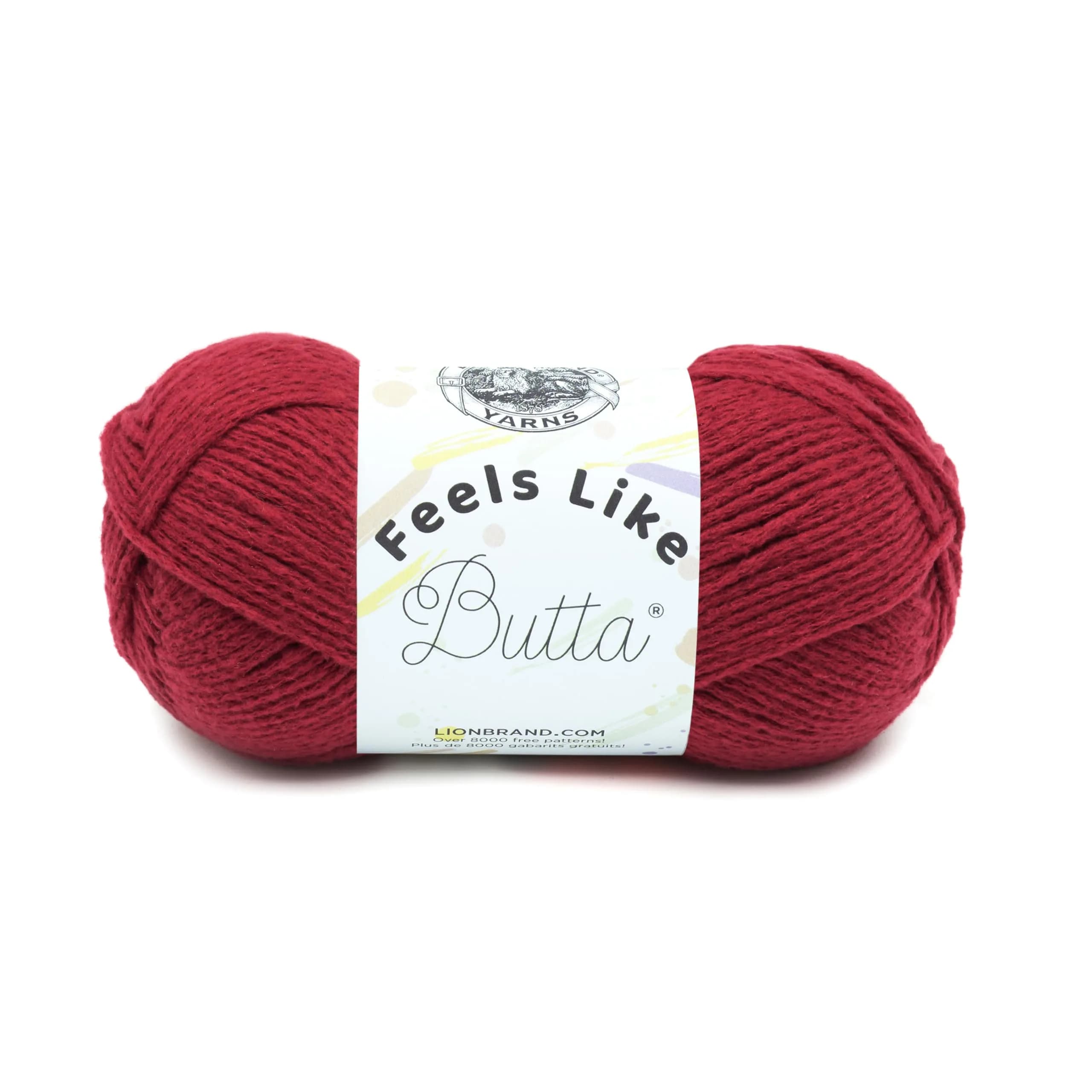 Lion Brand Feels Like Butta Yarn - Cranberry, 1 Pack, 100g OEKO-TEX Certified Polyester for Crochet & Knitting - main product image