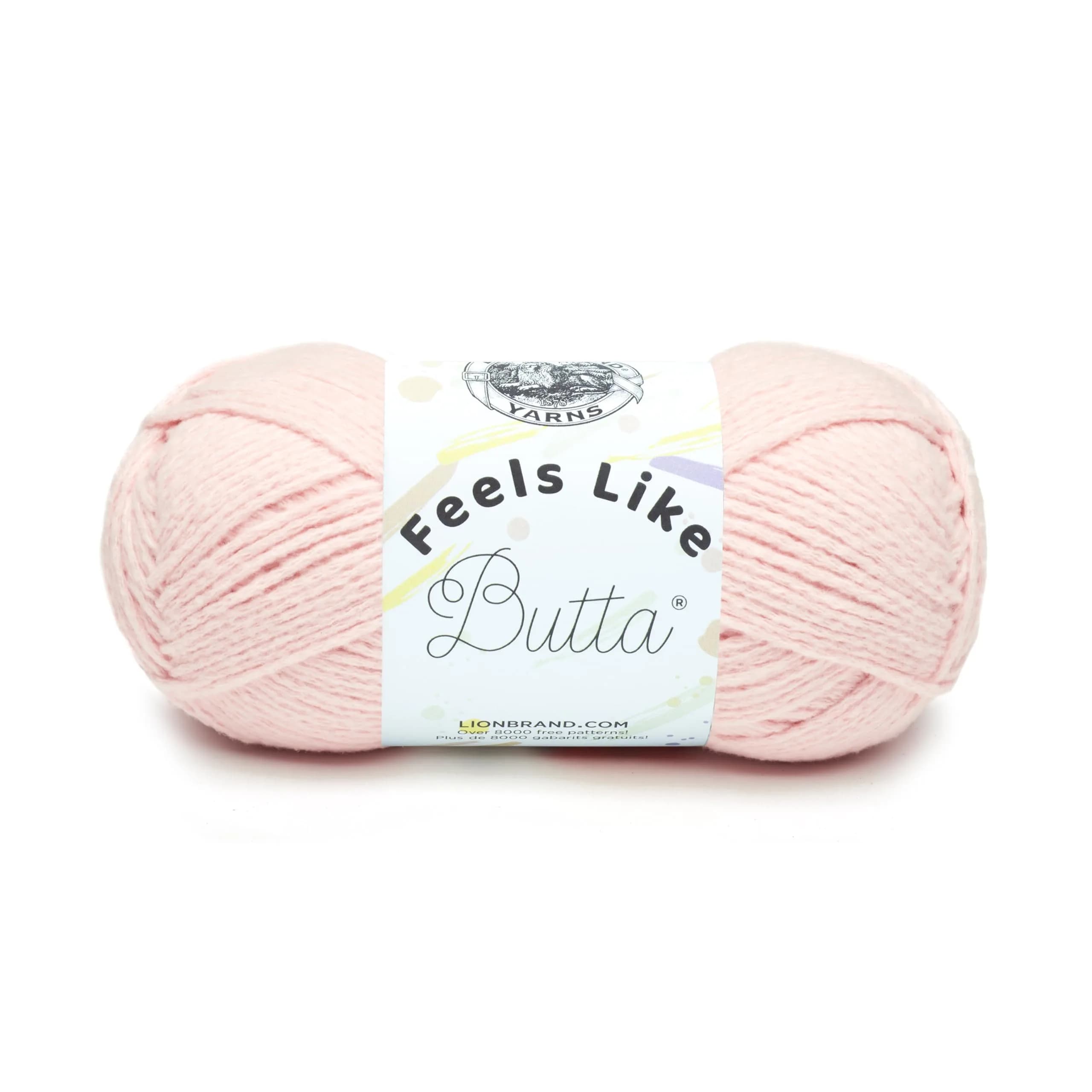 Lion Brand Yarn Feels Like Butta Crochet & Knitting Yarn, Pink, 100g (3.5 oz) | OEKO-TEX Certified Polyester - main product image