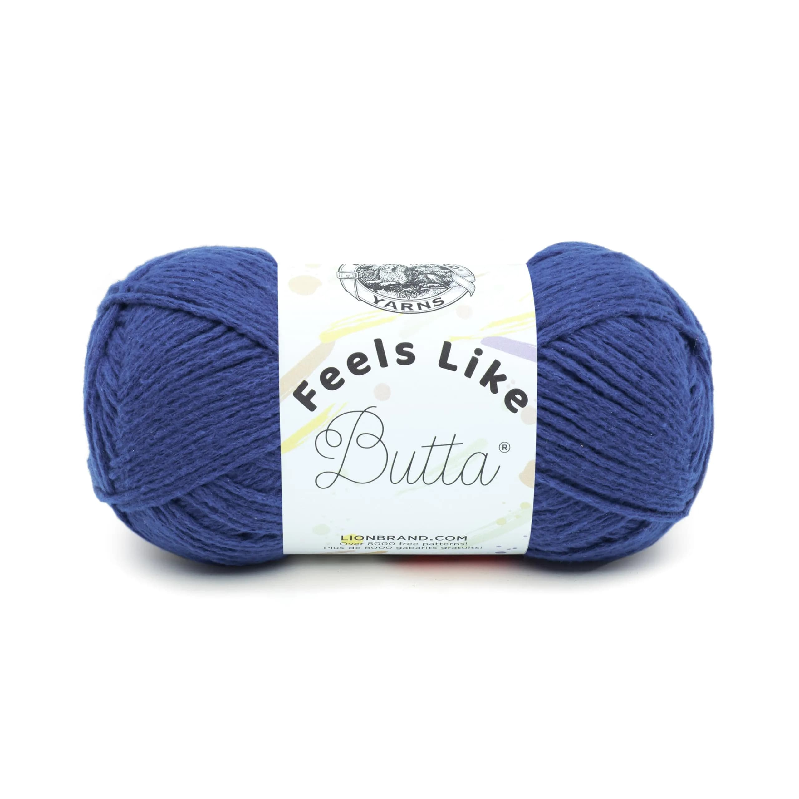 Lion Brand Yarn Feels Like Butta Crochet & Knitting Yarn, Royal Blue, 100g (3.5 oz) | OEKO-TEX Certified Polyester - main product image