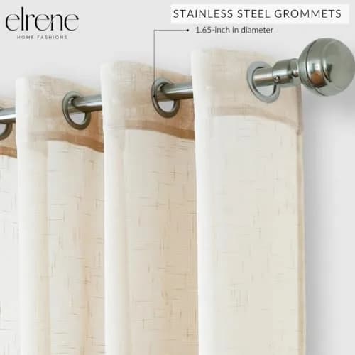 Threadmade Carmen Sheer Extra Wide Indoor/Outdoor Sheer Window Curtain, Ivory - 114" W x 108" L | Elegant Privacy & Sun Filter thumbnail 4